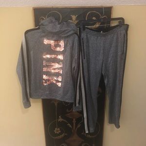 Vs pink track pants set!